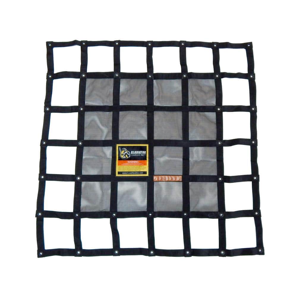 4 ft x 4 ft. Heavy-Duty Cargo Net, Integrated Mesh, Adjustable, Load Certified. Attachment Straps and Bag Included - Hercitys