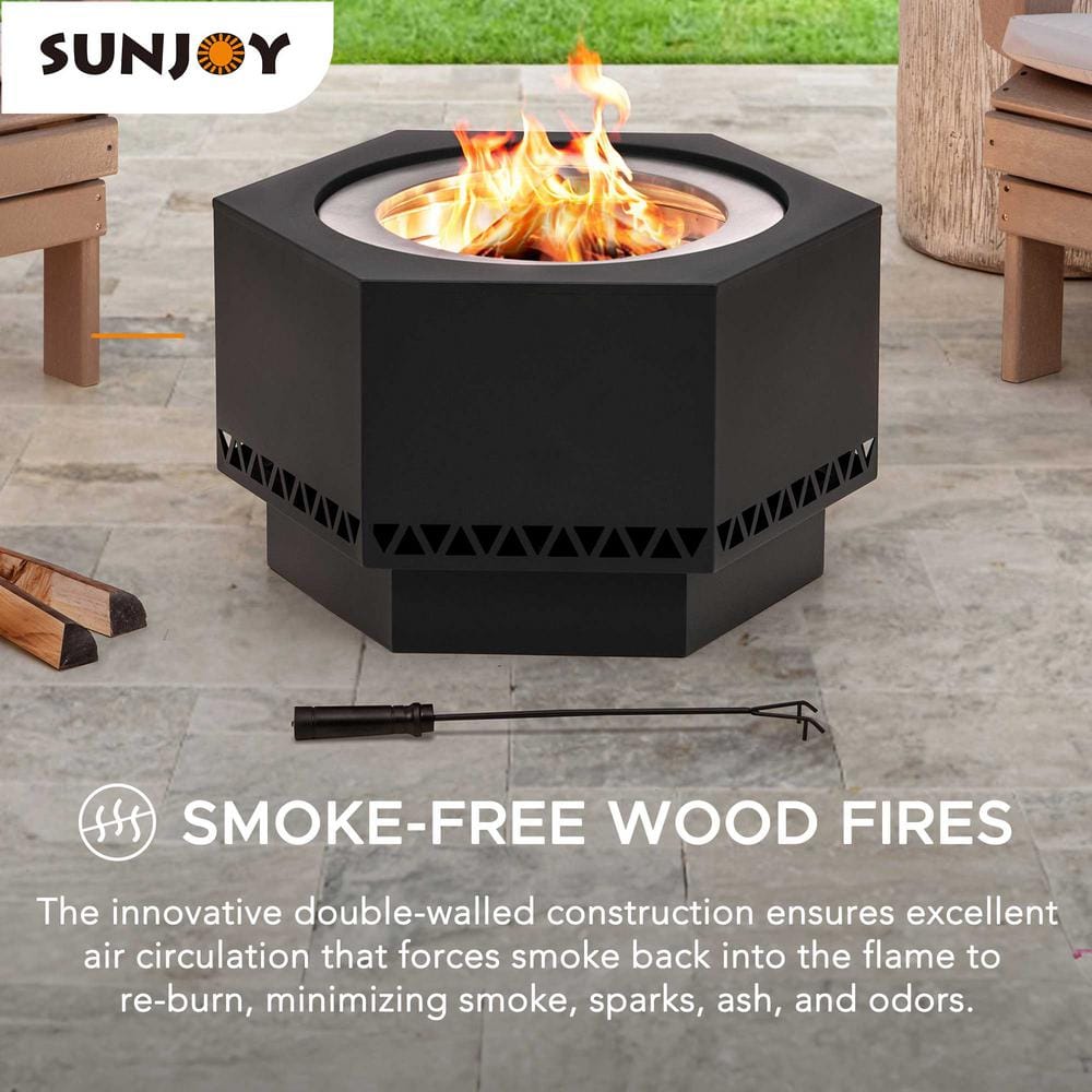 26 in. Lawrence V.1B Hexagonal Low Smoke Firepit - Hercitys