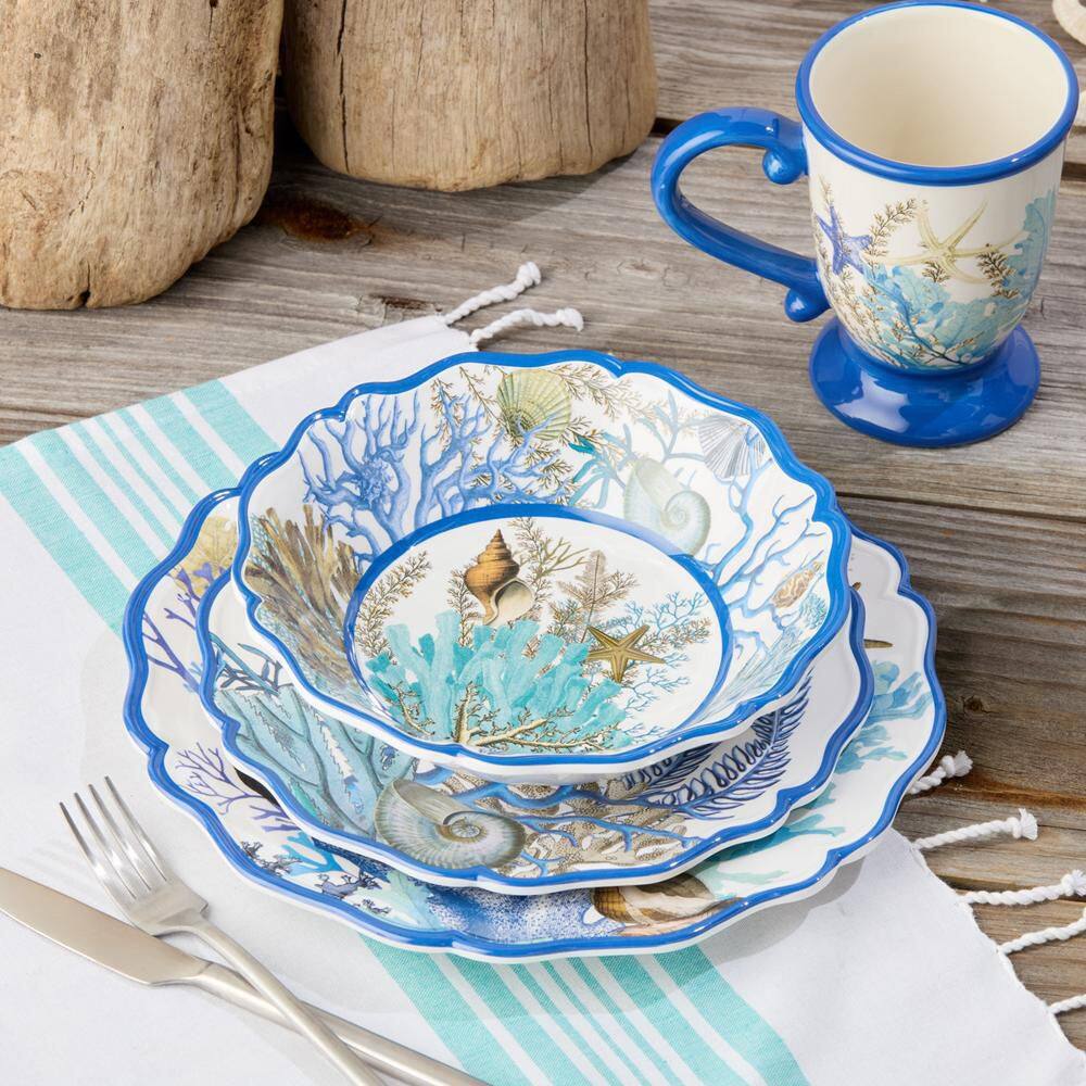 28 fl. oz. Blue Lagoon Melamine All Purpose Bowl (Set of 4) - Hercitys