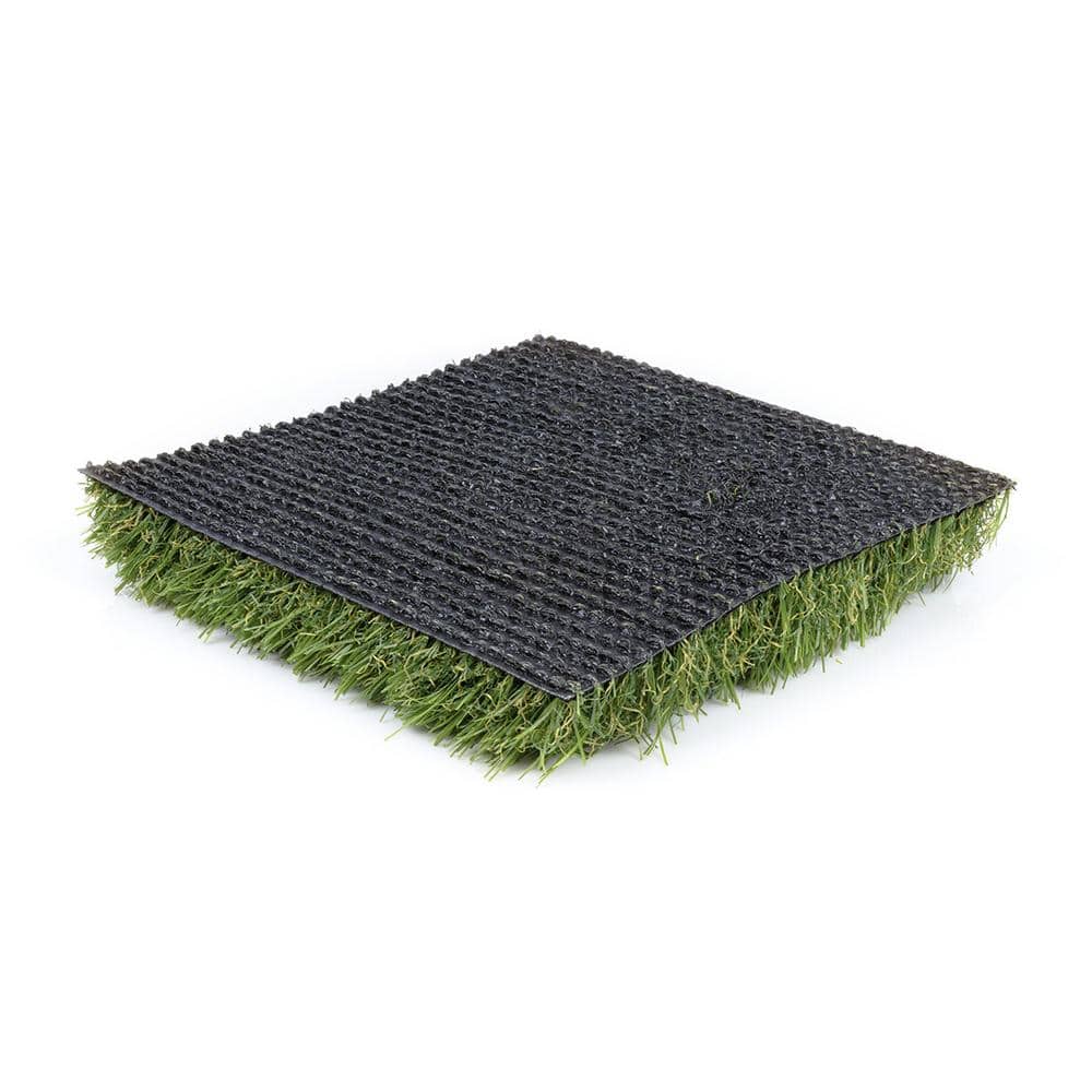 15 ft. W x Cut to Length Green and Tan Quick Draining Artificial Grass Turf - Hercitys