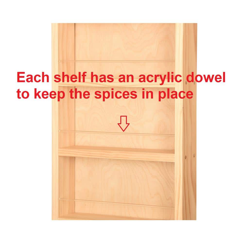 3.5 in. x 14 in. x 28 in. Cityscape Unfinished Wood Spice Rack - Hercitys
