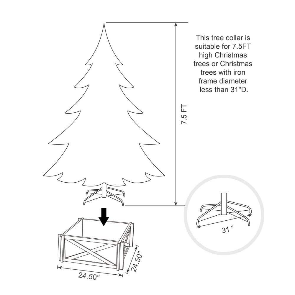 24.5 in. L Red Wooden Tree Collar - Hercitys