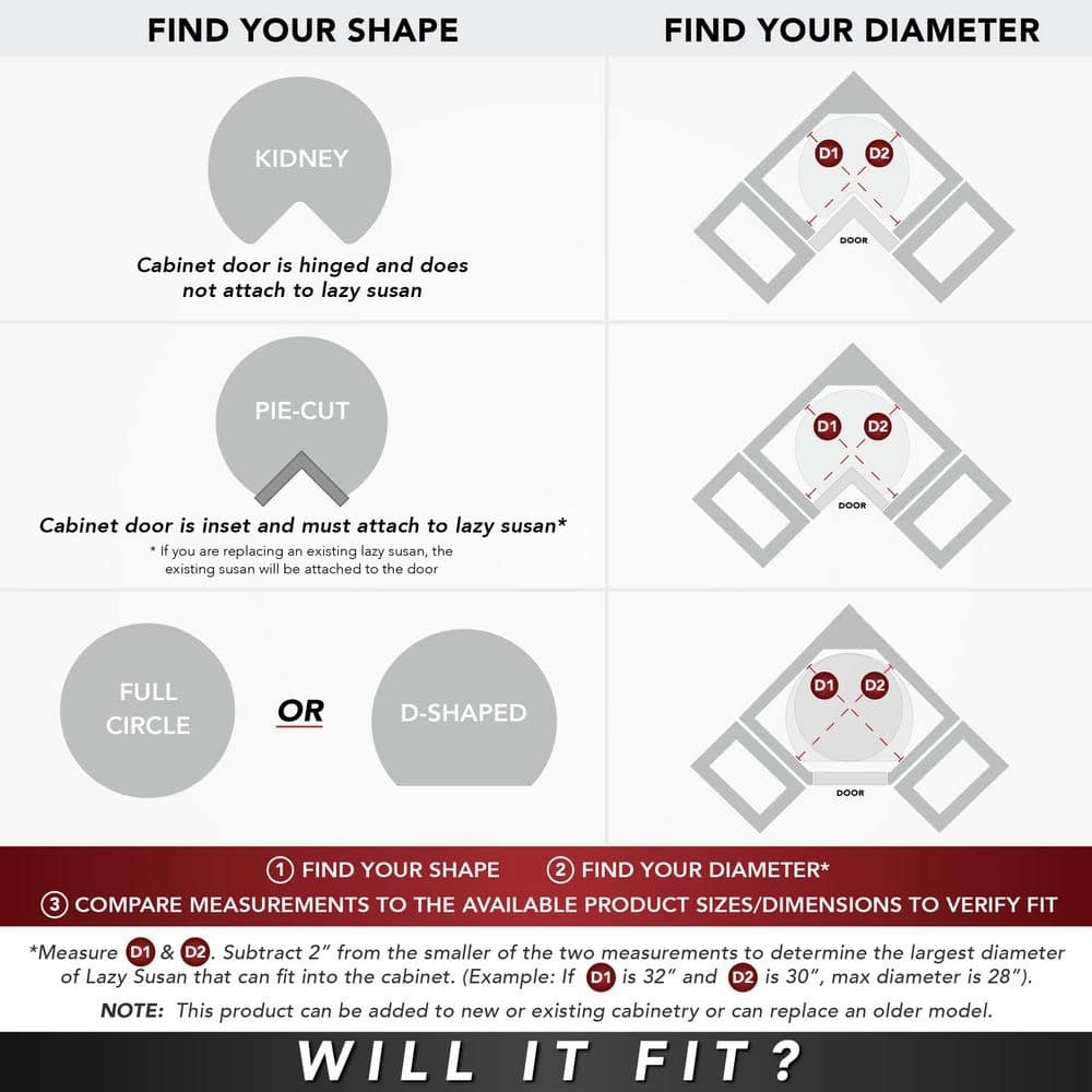 32 in. Almond Polymer Full Circle Lazy Susans 2-Shelf - Hercitys