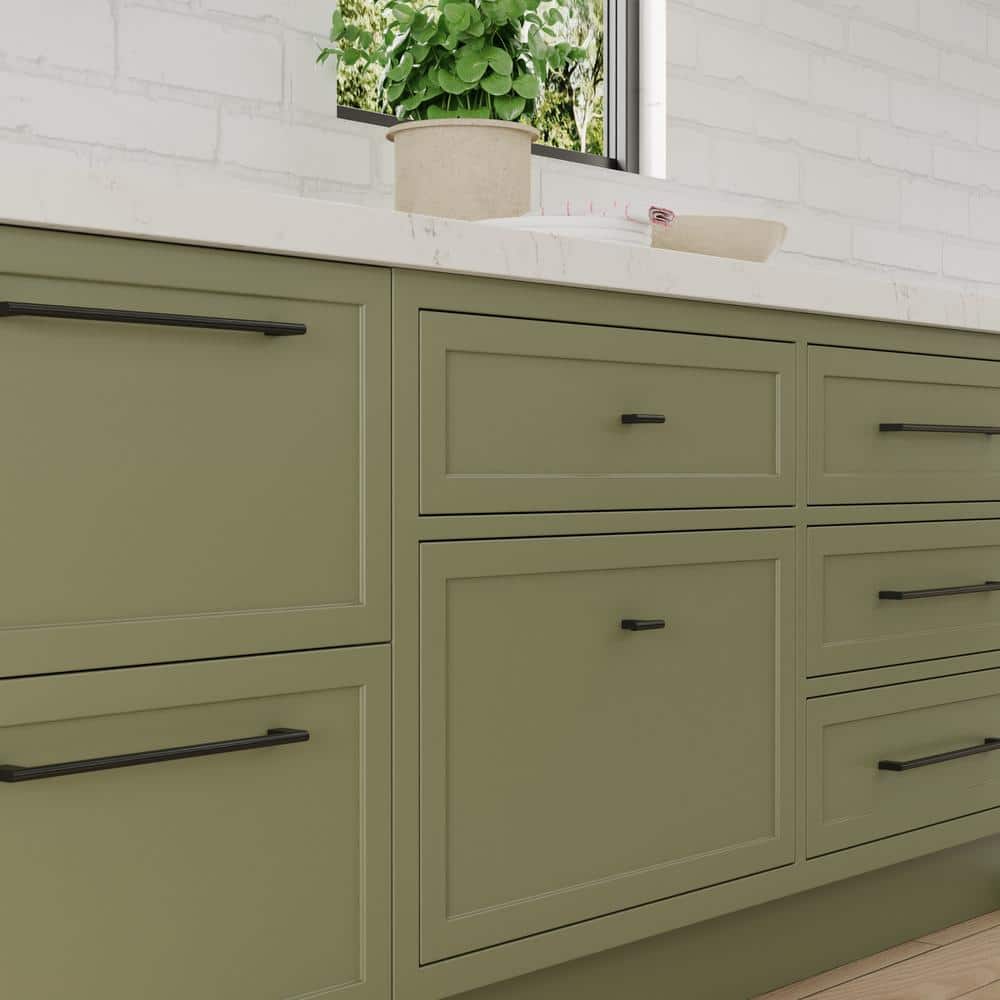 5-Pack Vail 12 in. (305 mm) Center-to-Center Modern Matte Black Bar Drawer Pull - Hercitys