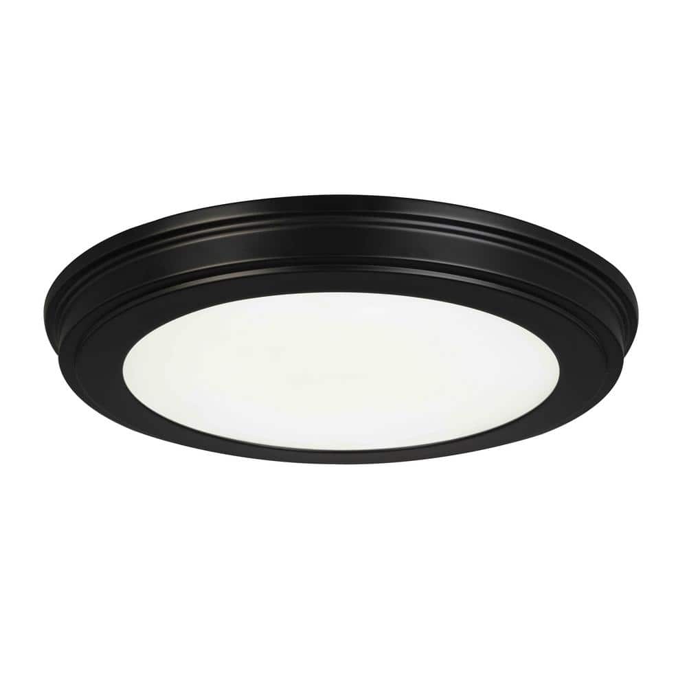 13 in. Matte Black 3-CCT LED Round Flush Mount, Low Profile Ceiling Light (2-Pack) - Hercitys