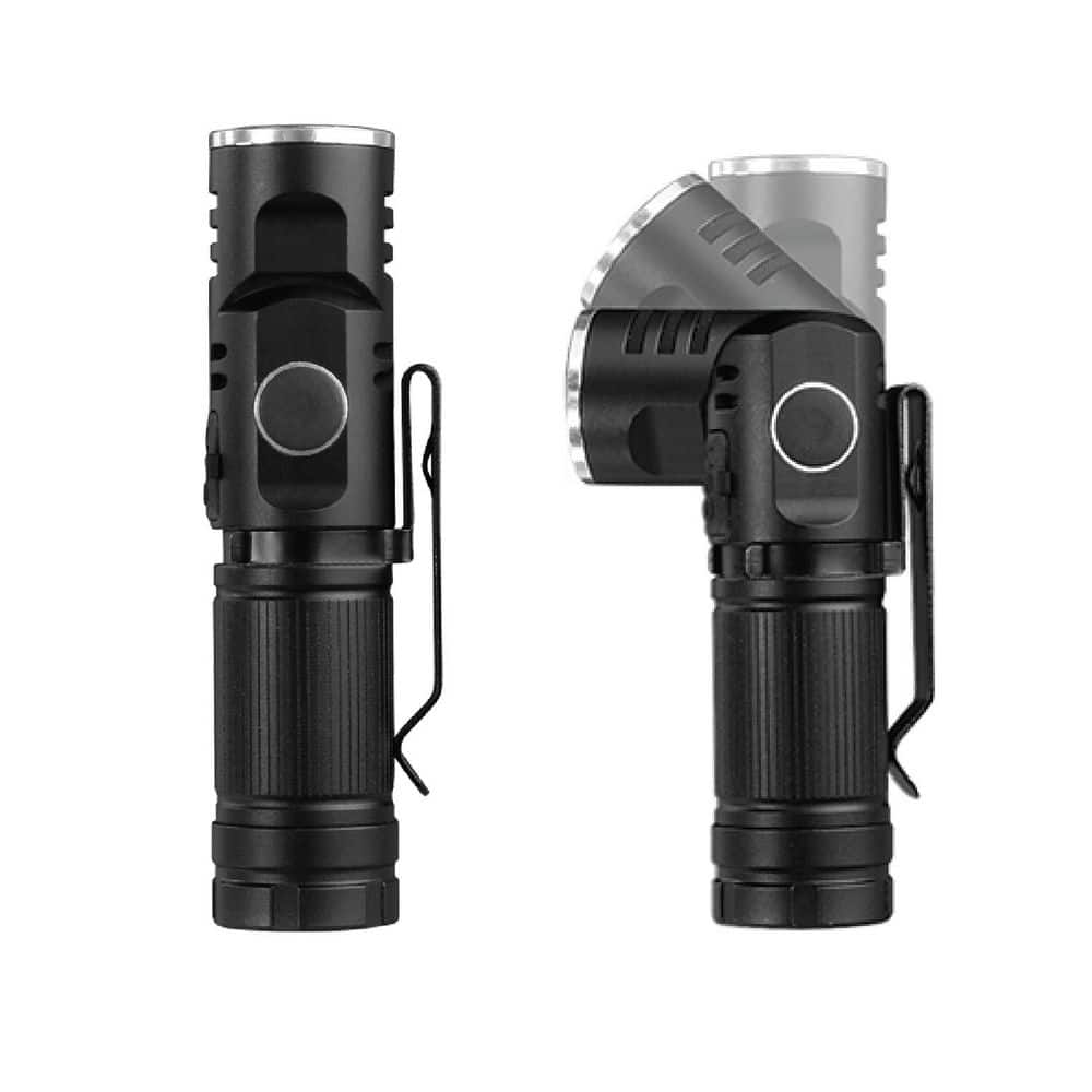 500 Lumens 3.8 in. Super Bright Pivot Head Rechargeable LED Flashlight with Magnetic Base and Clip (3-Pack) - Hercitys