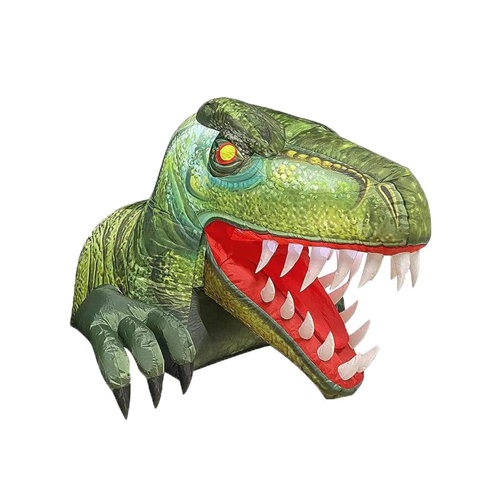 3.6 ft. Multicolor Halloween Inflatable Dinosaur Made of Polyester - Hercitys