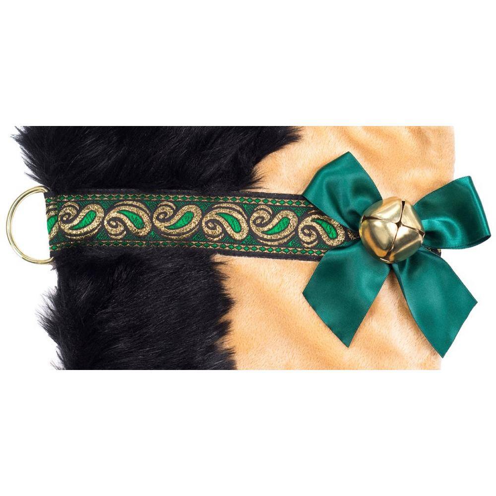 22 in. German Shepherd Dog Faux Fur Christmas Stocking - Hercitys