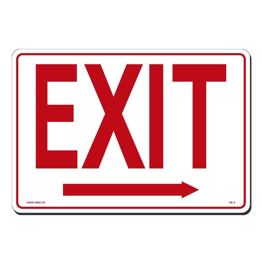 14 in. x 10 in. Exit with Arrow Right Sign Printed on More Durable, Thicker, Longer Lasting Styrene Plastic - Hercitys