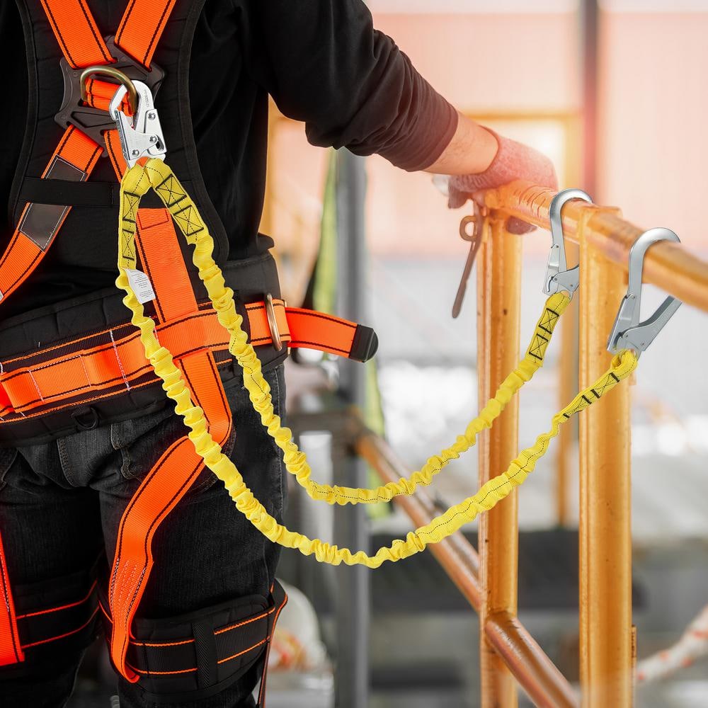 38 mm Safety Lanyard, 6 ft., 1.83 m, Fall Protection Lanyard with 2 Alloy Steel Snap Hooks, Retractable Safety Belt - Hercitys