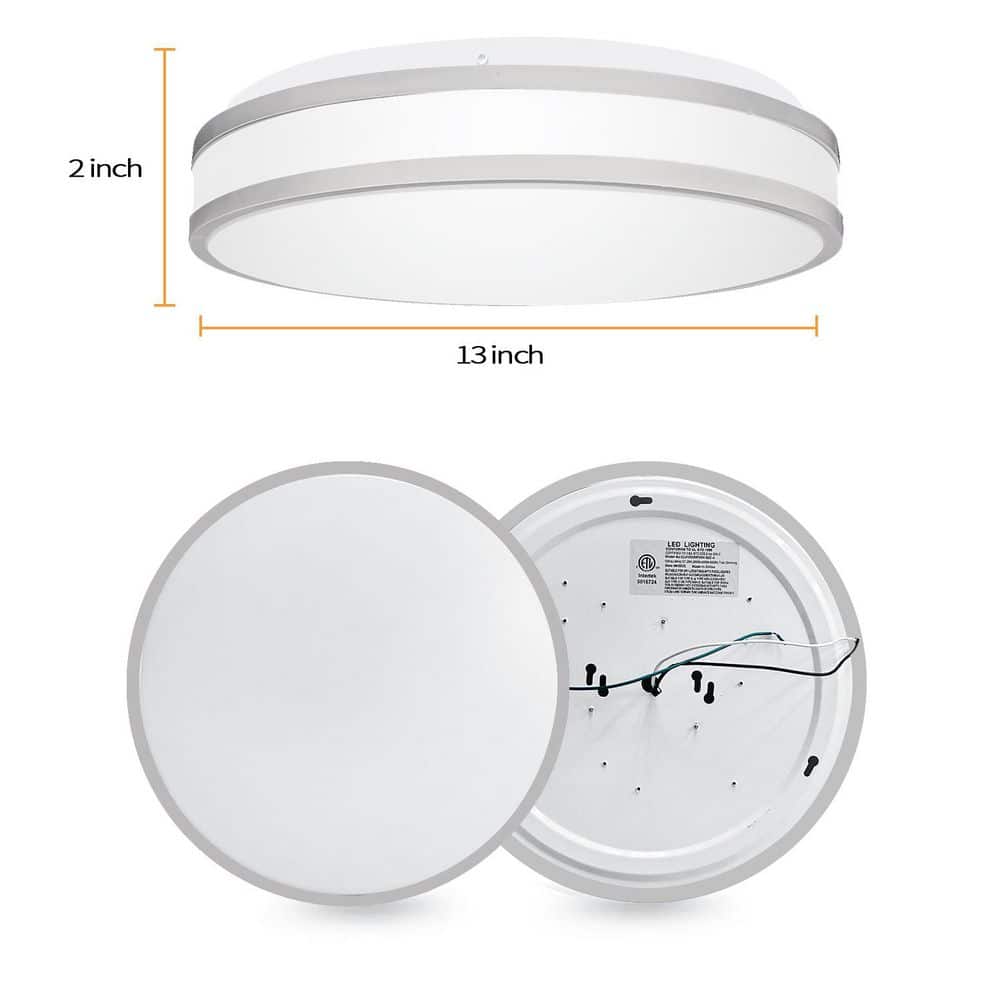 13 in. 1-Light Flush Mount Selectable LED Flush Mount Light (1-Pack) - Hercitys