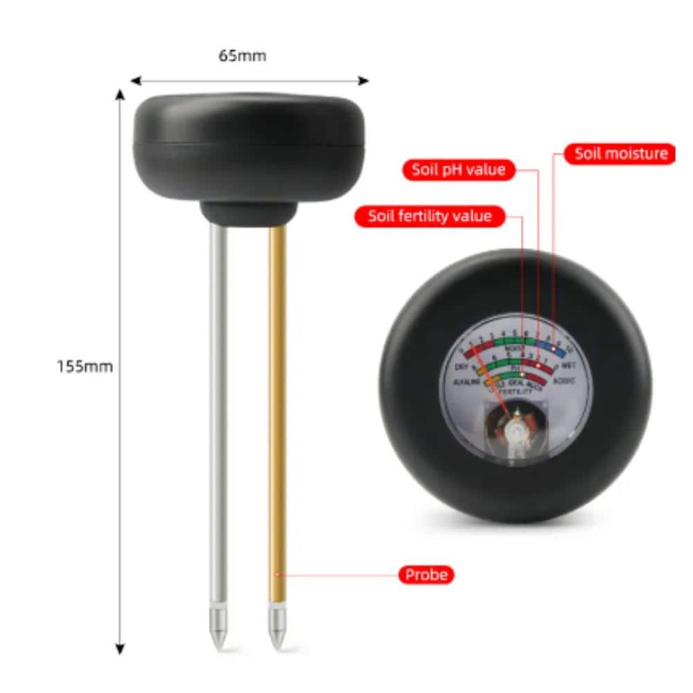 3-in-1 Soil Moisture Fertility Tester Moisture/Acidity Tester Metal Sensor Outdoor Test Tool for Planting Soil pH Meter - Hercitys