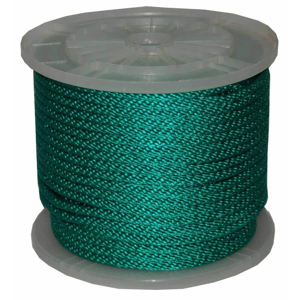 3/8 in. x 300 ft. Solid Braid Multi-Filament Polypropylene Derby Rope in Green - Hercitys