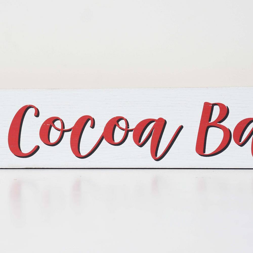 2.5 in. Wood Hot Cocoa Bar Sign Christmas Tabletop Sign - Hercitys