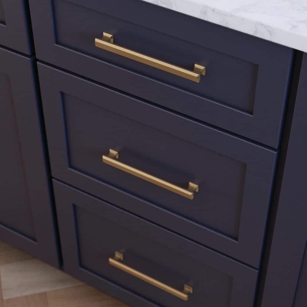 (10-Pack) Chamfered Slim Bar 6-5/16 in. (160 mm) Classic Champagne Bronze Cabinet Handle Drawer Bar Pulls - Hercitys