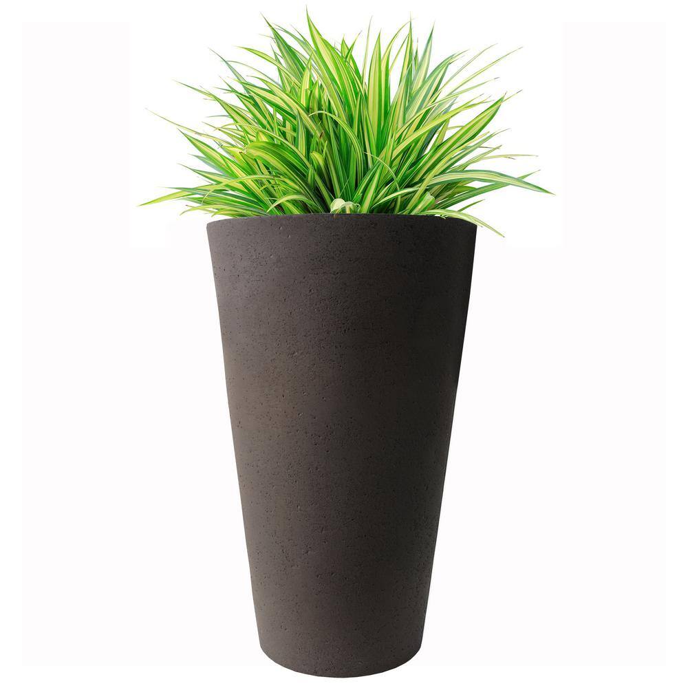 30 in. Tall Crete Plastic Planter, Brownstone - Hercitys