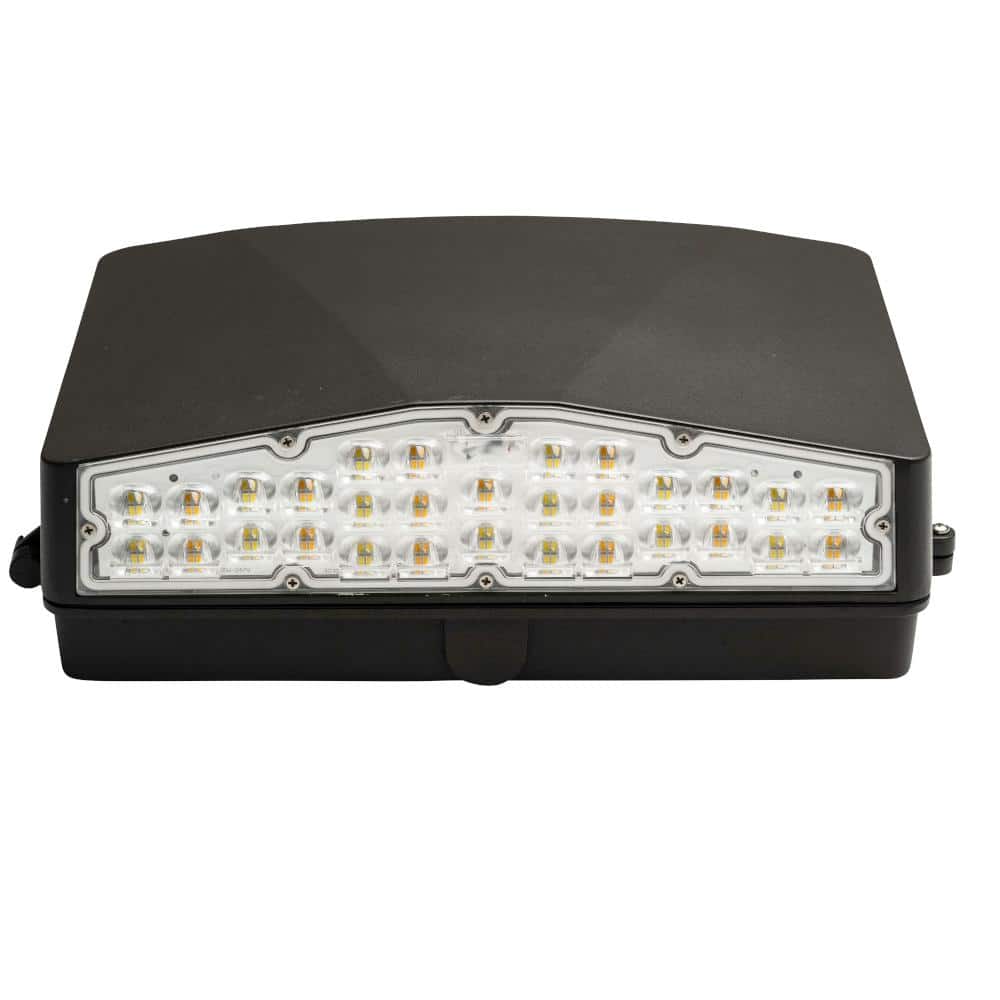 250-Watt Equivalent Integrated LED Bronze Wall Pack Light, Adjustable Lumens and CCT - Hercitys