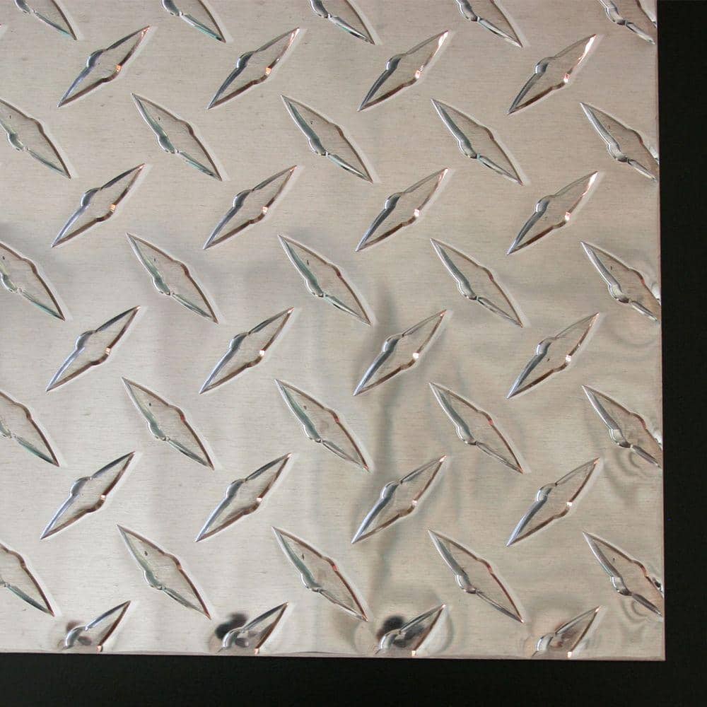 12 in. x 24 in. x .073 in. Diamond Tred Aluminum Sheet Metal in Silver - Hercitys