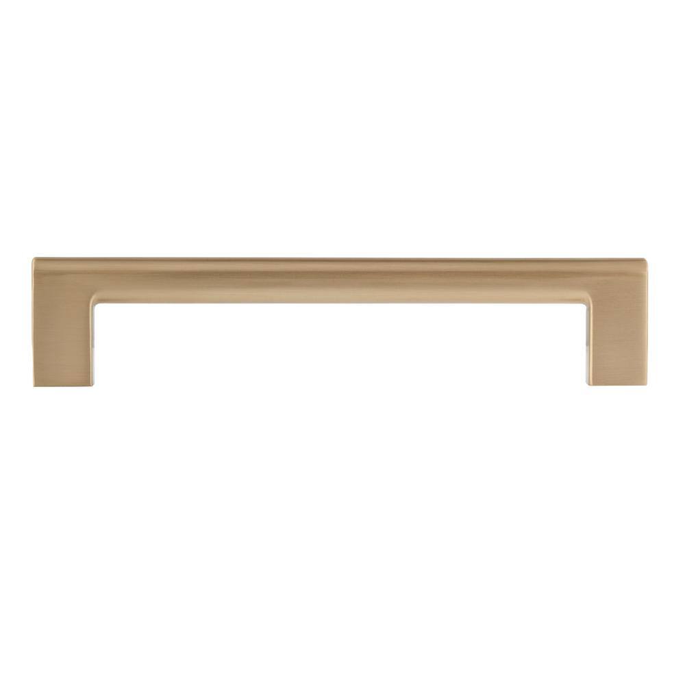 5-Pack Vail 6 in. (152 mm) Center-to-Center Modern Satin Brass Bar Drawer Pull - Hercitys