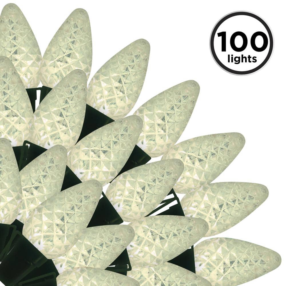 100-Light Warm White Faceted C7 LED Light Set - Hercitys
