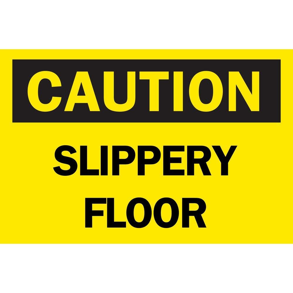 10 in. x 14 in. Plastic Caution Slippery Floor OSHA Safety Sign - Hercitys