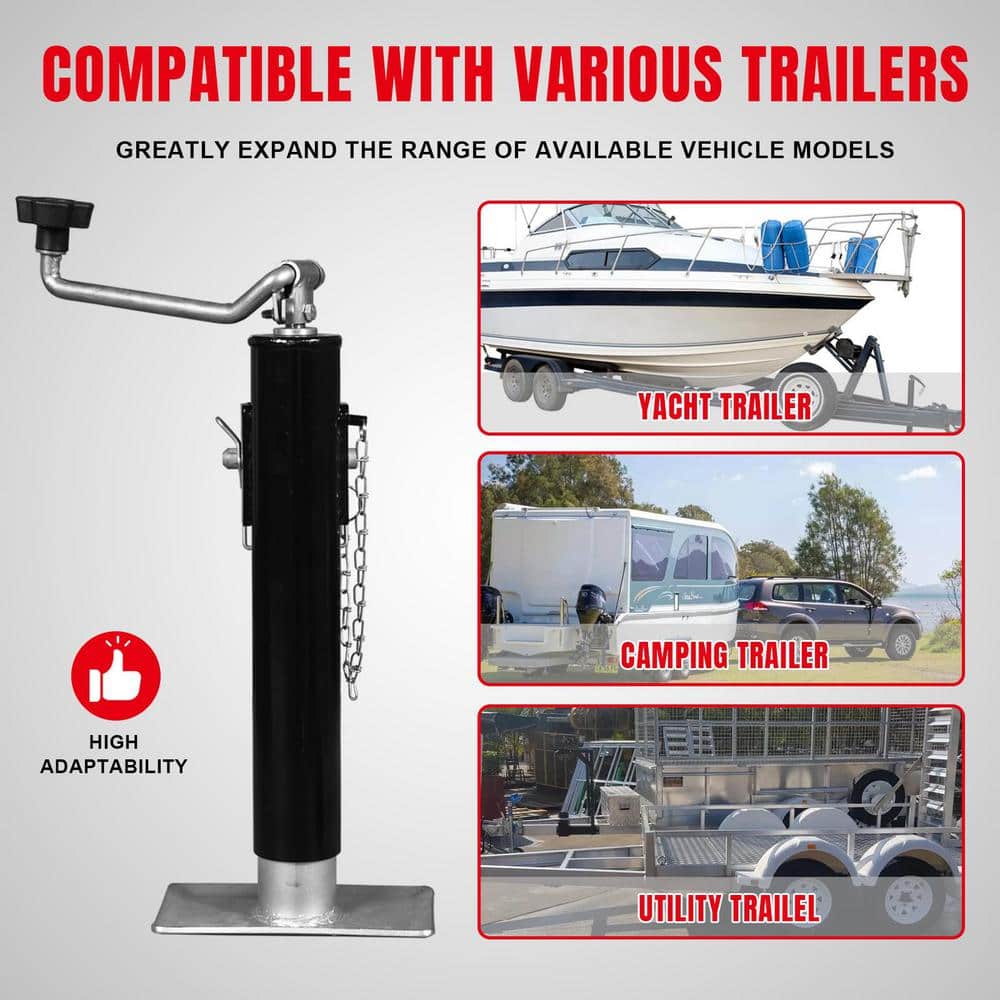 2,000 lbs. Top-Wind Weld-On Trailer Jack - Hercitys