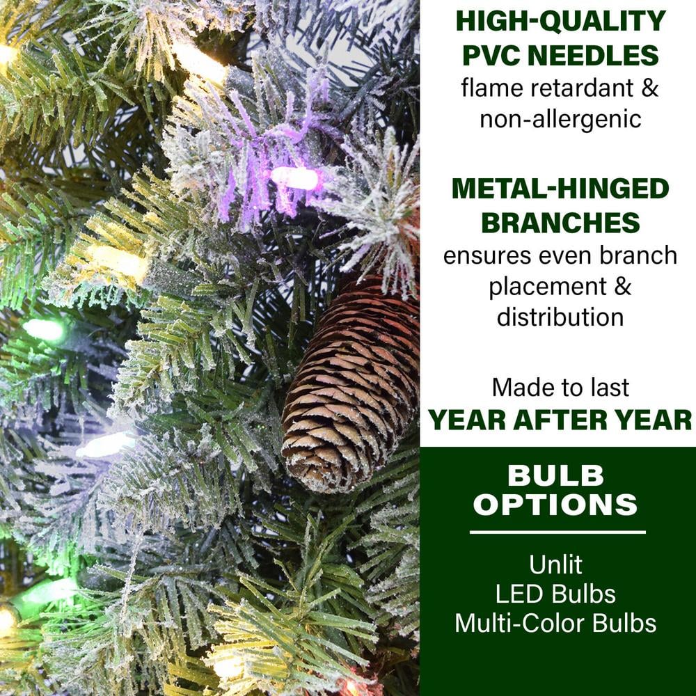 48 in. Pre-Lit LED Artificial Christmas Wreath with Pinecones - Hercitys