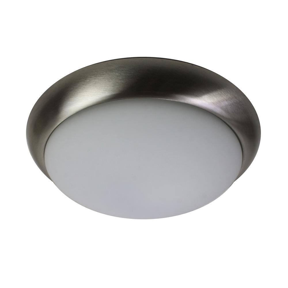 13 in. Brushed Nickel Integrated LED Flush Mount (2-Pack) - Hercitys