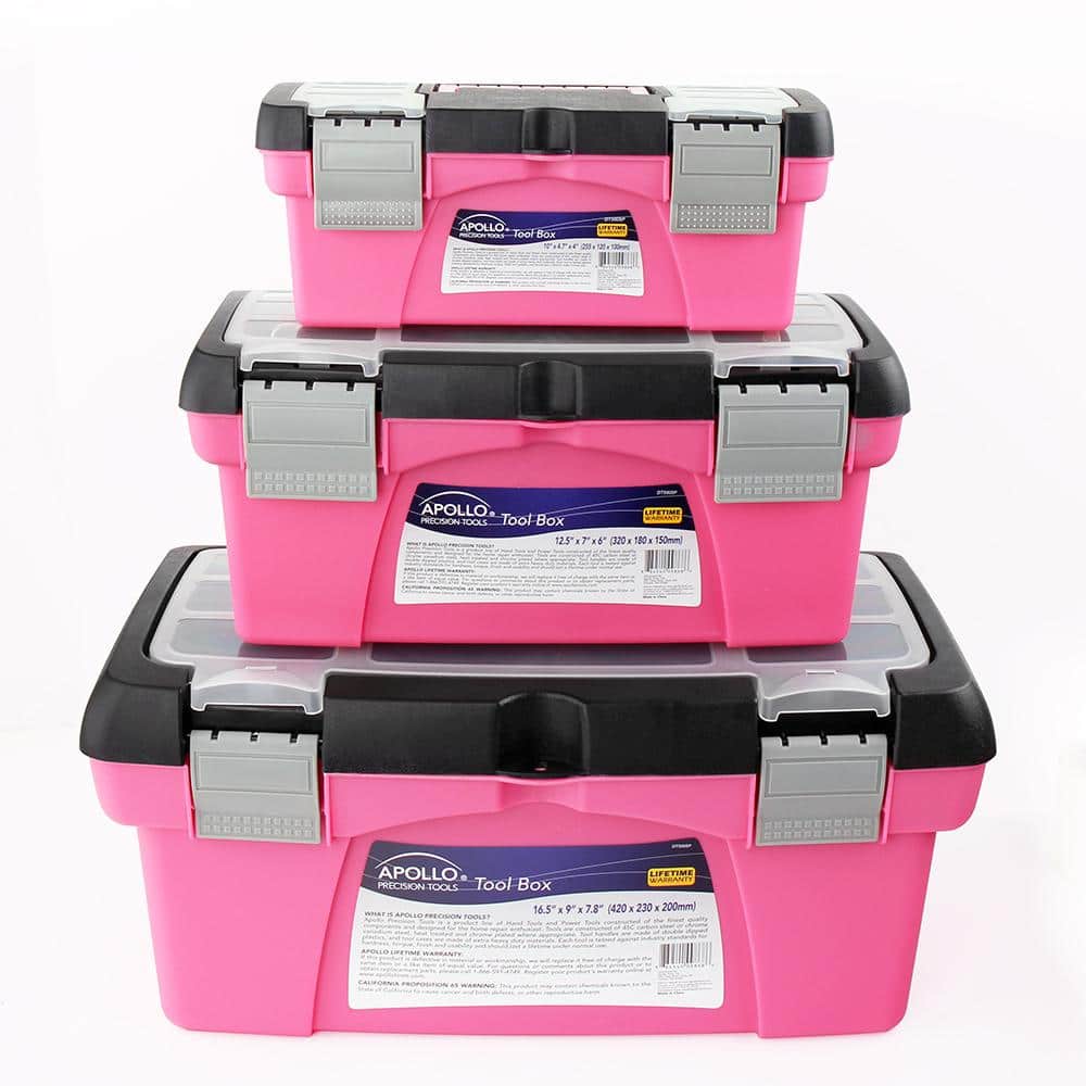 10 in., 12.5 in. and 16 in. Tool Box in Pink (3-Components) - Hercitys