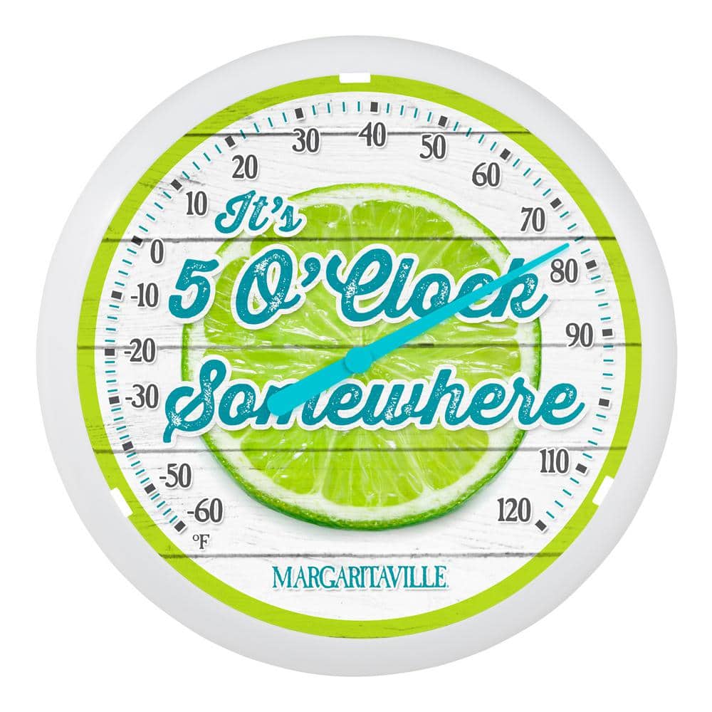 13.25-inch “It’s 5 O’Clock Somewhere” Margaritaville Analog Dial Thermometer - Hercitys