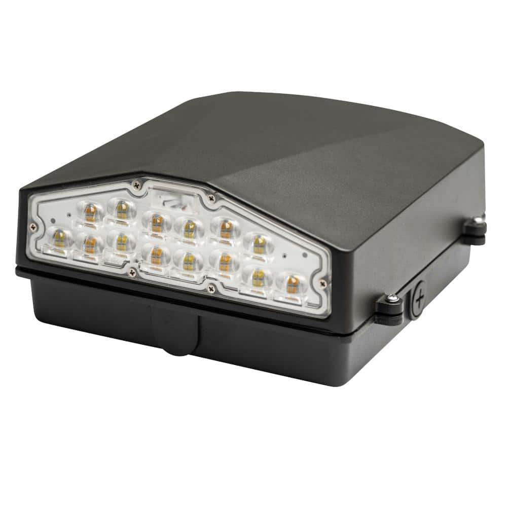 125-Watt Equivalent Integrated LED Bronze Wall Pack Light, Adjustable Lumens and CCT - Hercitys