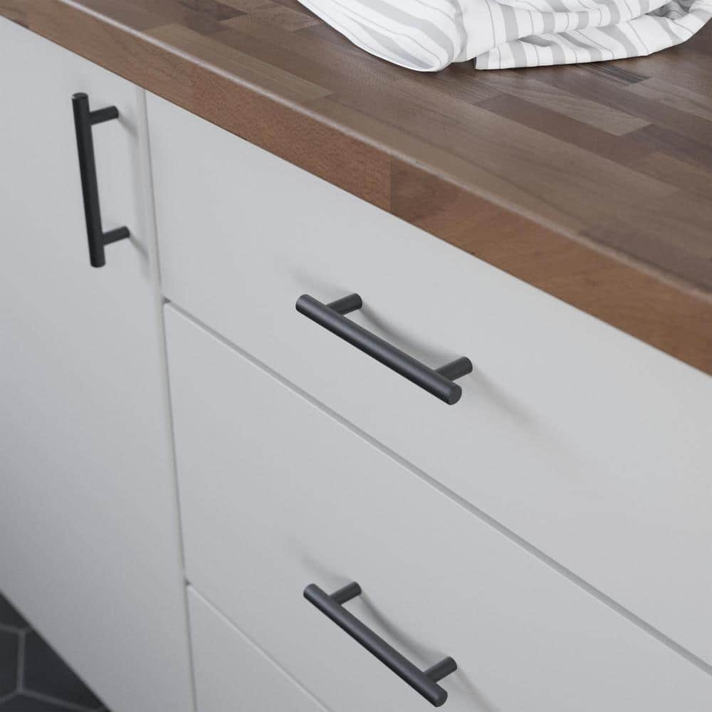 30-Pack Simple Bar 3-3/4 in. (96 mm) Modern Matte Black Cabinet Drawer Pulls - Hercitys