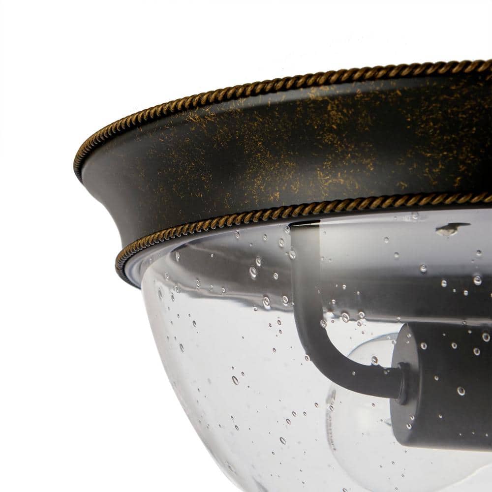 2-Light 13 in. Bronze Flush Mount Ceiling Light - Hercitys