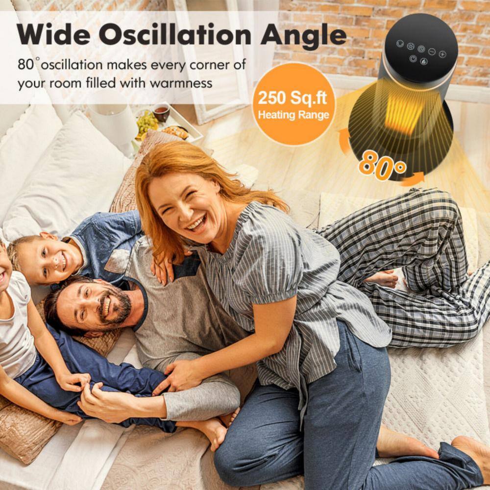 30 in. H 1500-Watt Electric Ceramic Fan Space Heater PTC Fast Heating Space Heater w 12H timer, 3 Heating Modes - Hercitys