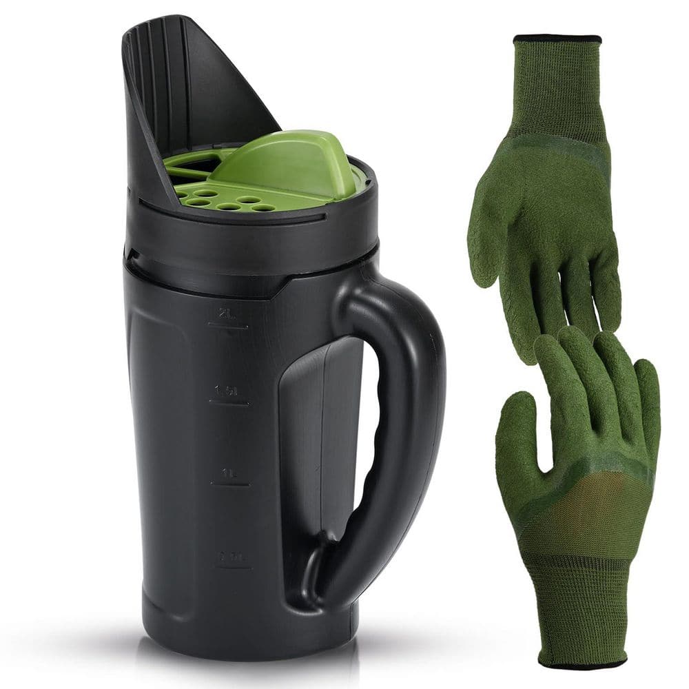 5 lbs. Plastic Handheld Spreader for Fertilizer Grass Seed Salt w/ Multiple Adjustable Opening Sizes Up to 80 Oz. - Hercitys