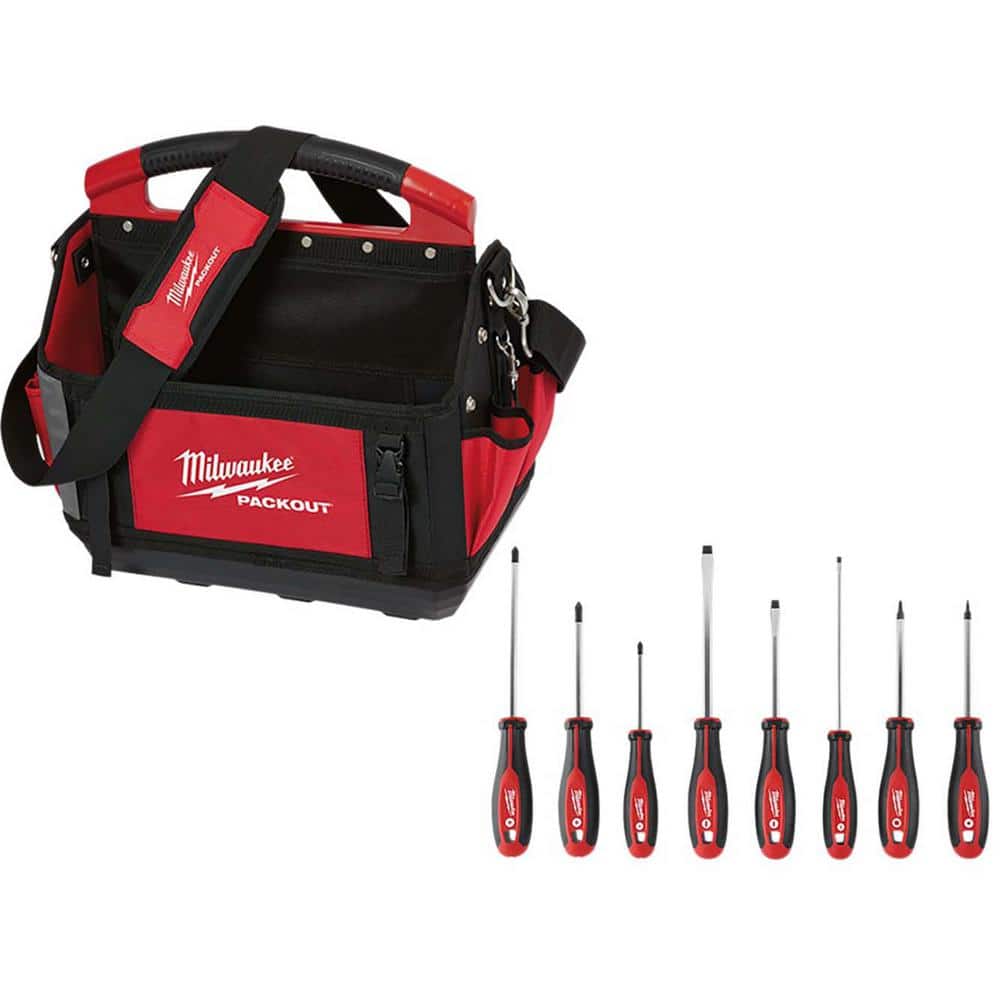 15 in. Packout Tote with Screwdriver Set (8-Piece) - Hercitys