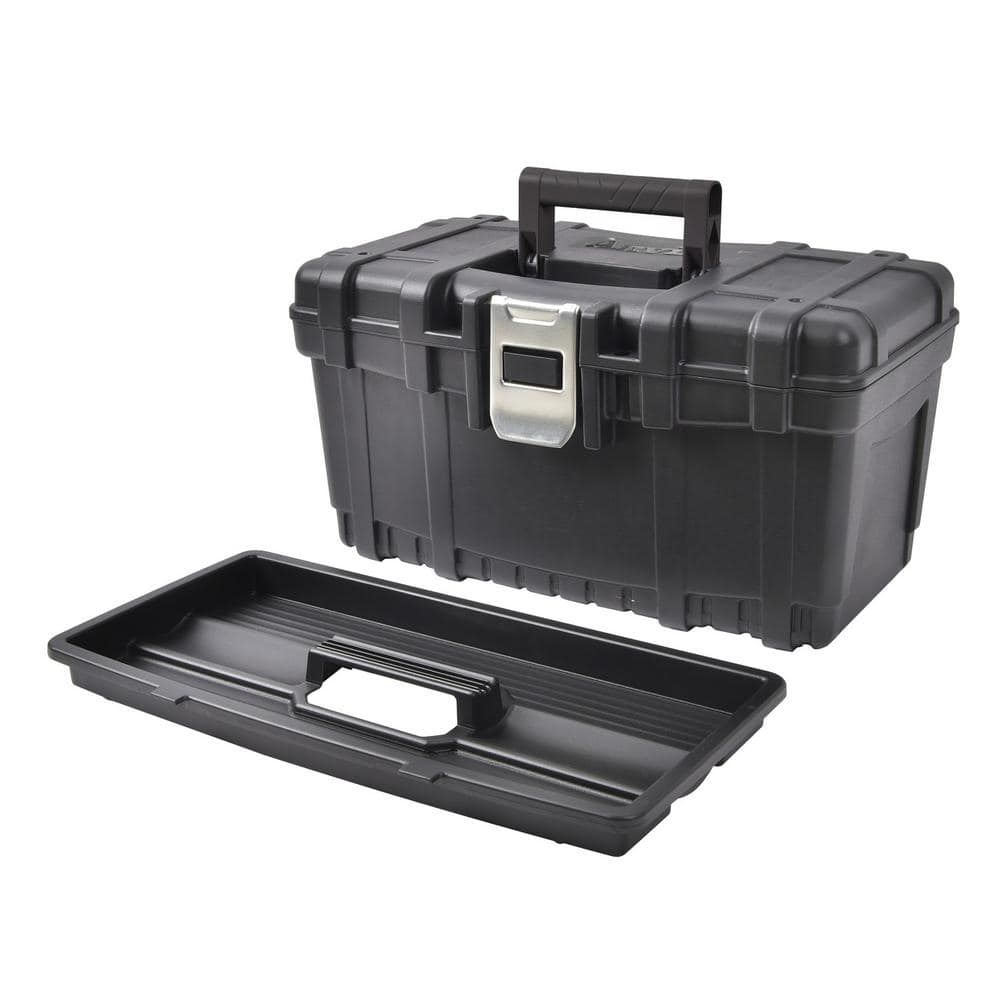 16 in. Black Plastic Hand Tool Box - Hercitys