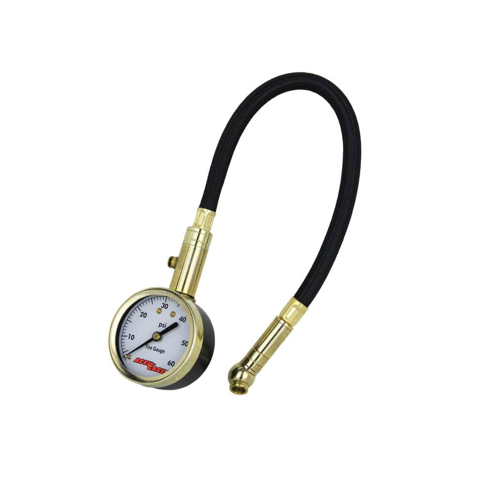 11 in. 60 PSI Tire Pressure Gauge Braided Air Hose Swivel Angle Ball Air Chuck - Hercitys