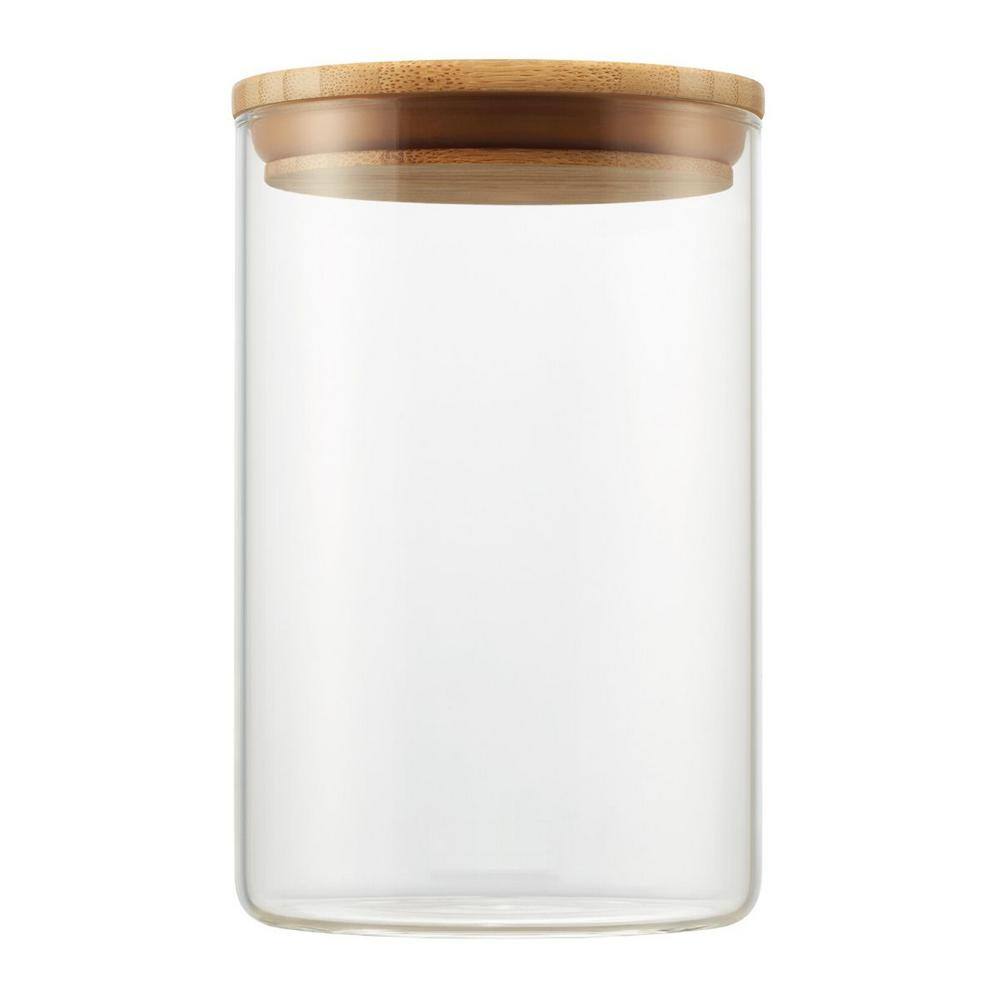 3-Piece Glass and Bamboo Canister Set – A - Hercitys
