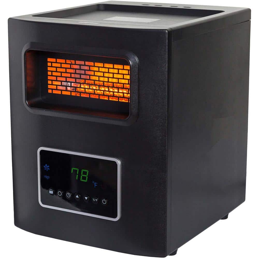 1500-Watt Electric 4-Wrapped Element Infrared Heater with USB Charging - Hercitys