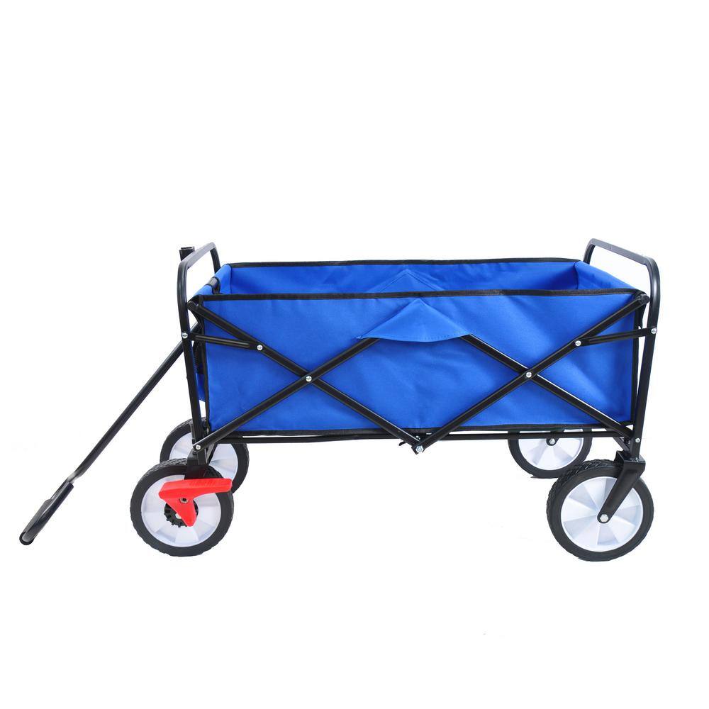 3.6 cu. ft. Metal Garden Cart, Blue - Hercitys
