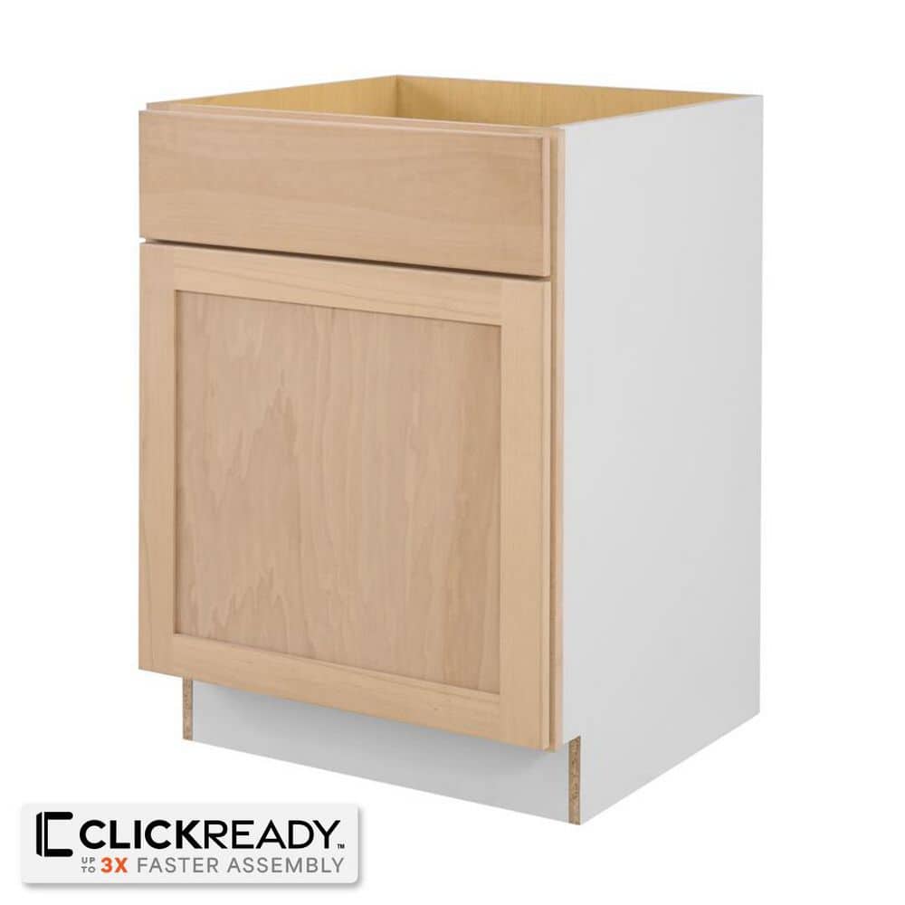 24 in. W x 24 in. D x 34.5 in. H Ready to Assemble Base Kitchen Cabinet in Unfinished with CLICKREADY Technology - Hercitys