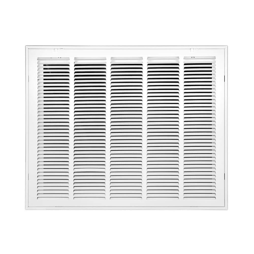 25 in. x 20 in. Square Hinged Return Air Filter Grille of Steel in White - Hercitys