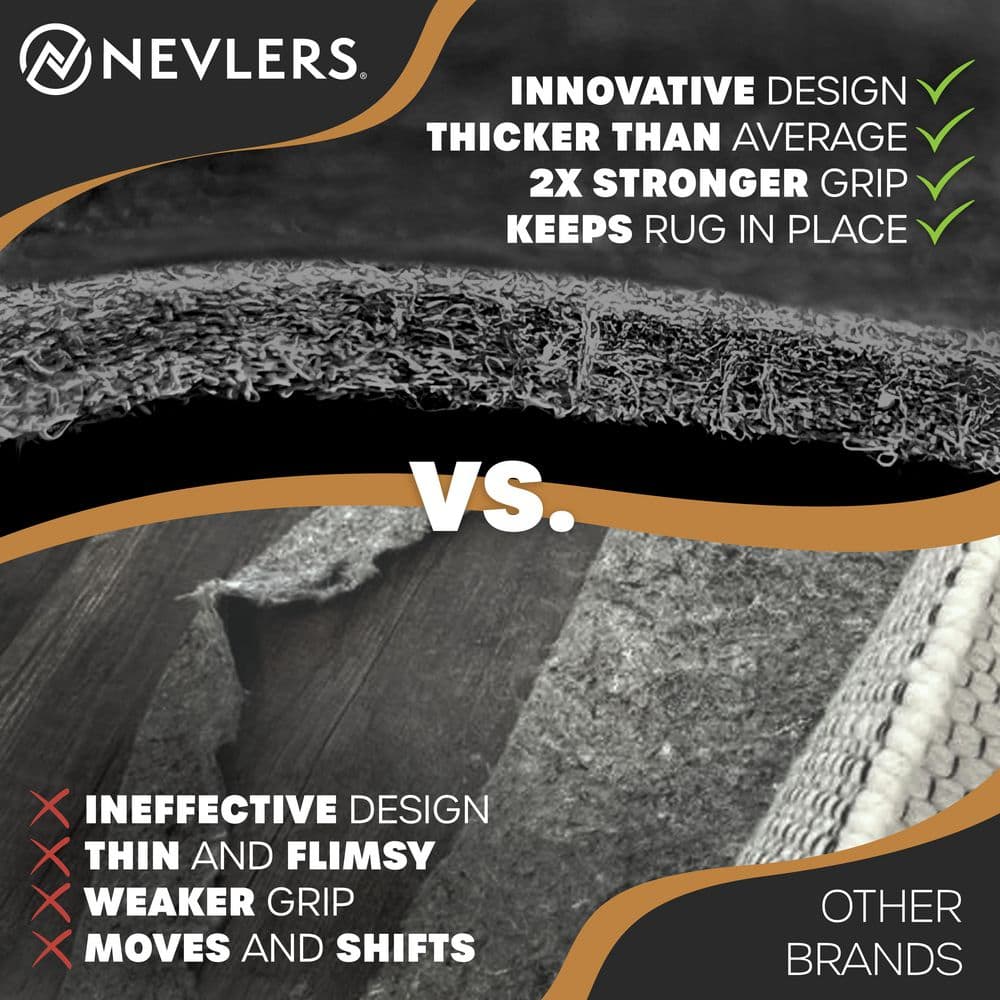 3 ft. x 5 ft. TPO Coated Felt Dual Surface Non-Slip Rug Pad-1/4″ Thick - Hercitys