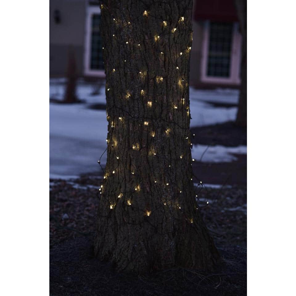 2 ft. x 8 ft. Warm White LED Net Style Tree Trunk Wrap Christmas Lights with Brown Wire - Hercitys