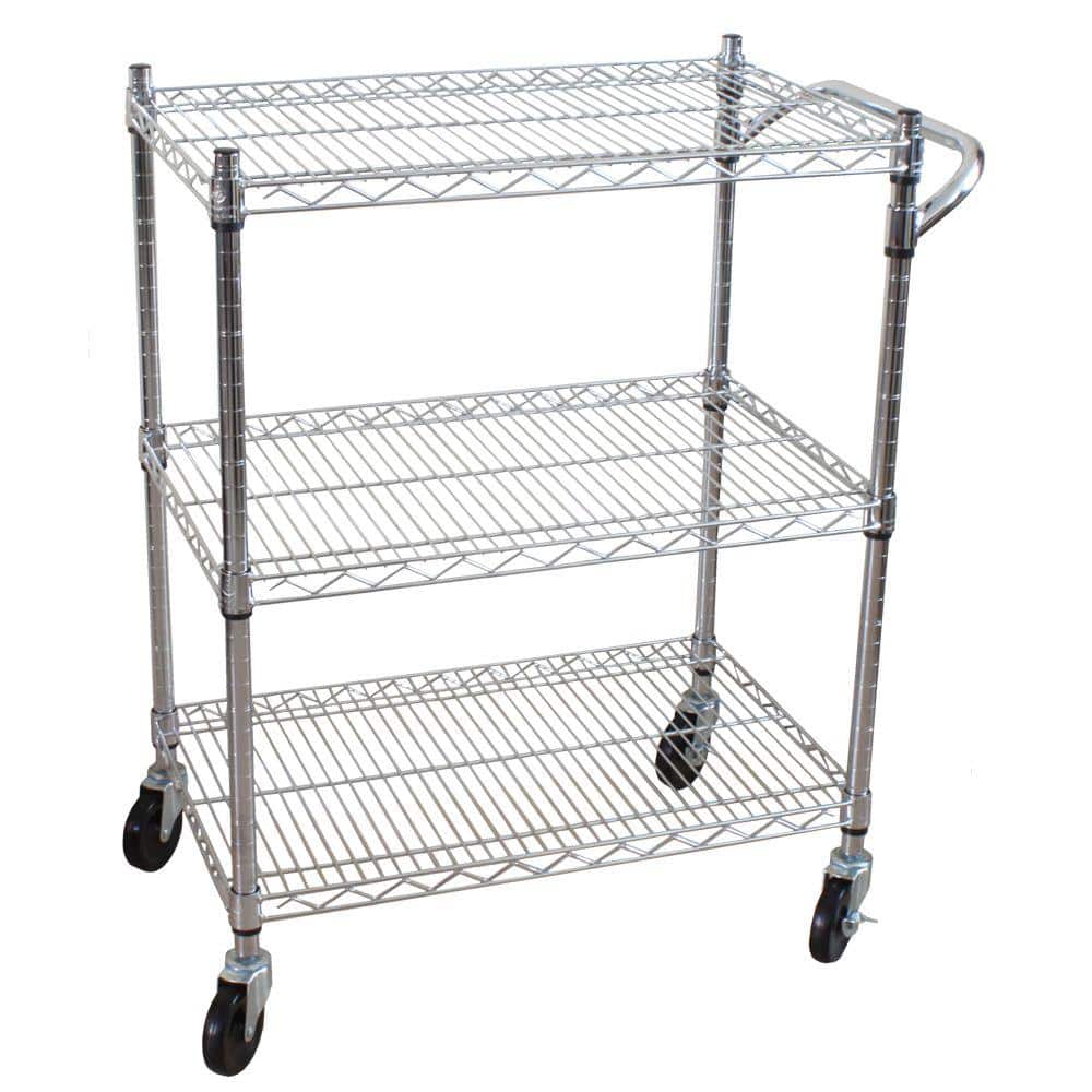 3-Tier Steel Heavy Duty All-Purpose Utility Cart - Hercitys