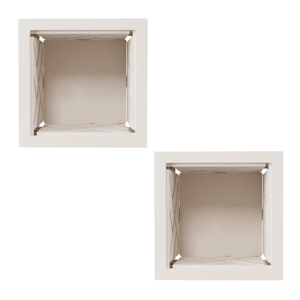 14.75 in. x 14.75 in. Lattice Design White Plastic Planter Box (2-Pack) - Hercitys
