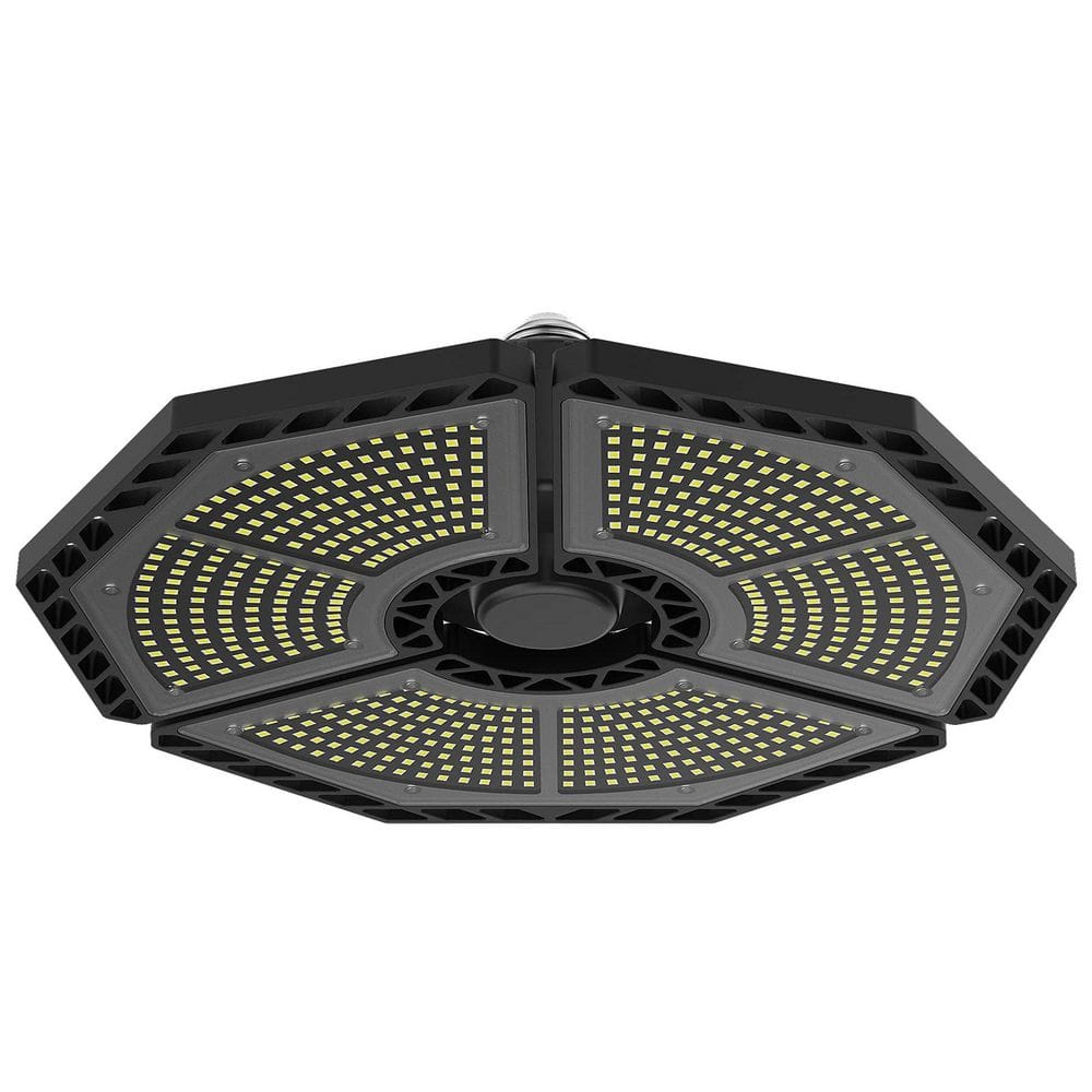 10.6 in. 6000K LED Garage Lights, 140-Watt 18500 Lumens Garage Ceiling Lighting Black - Hercitys