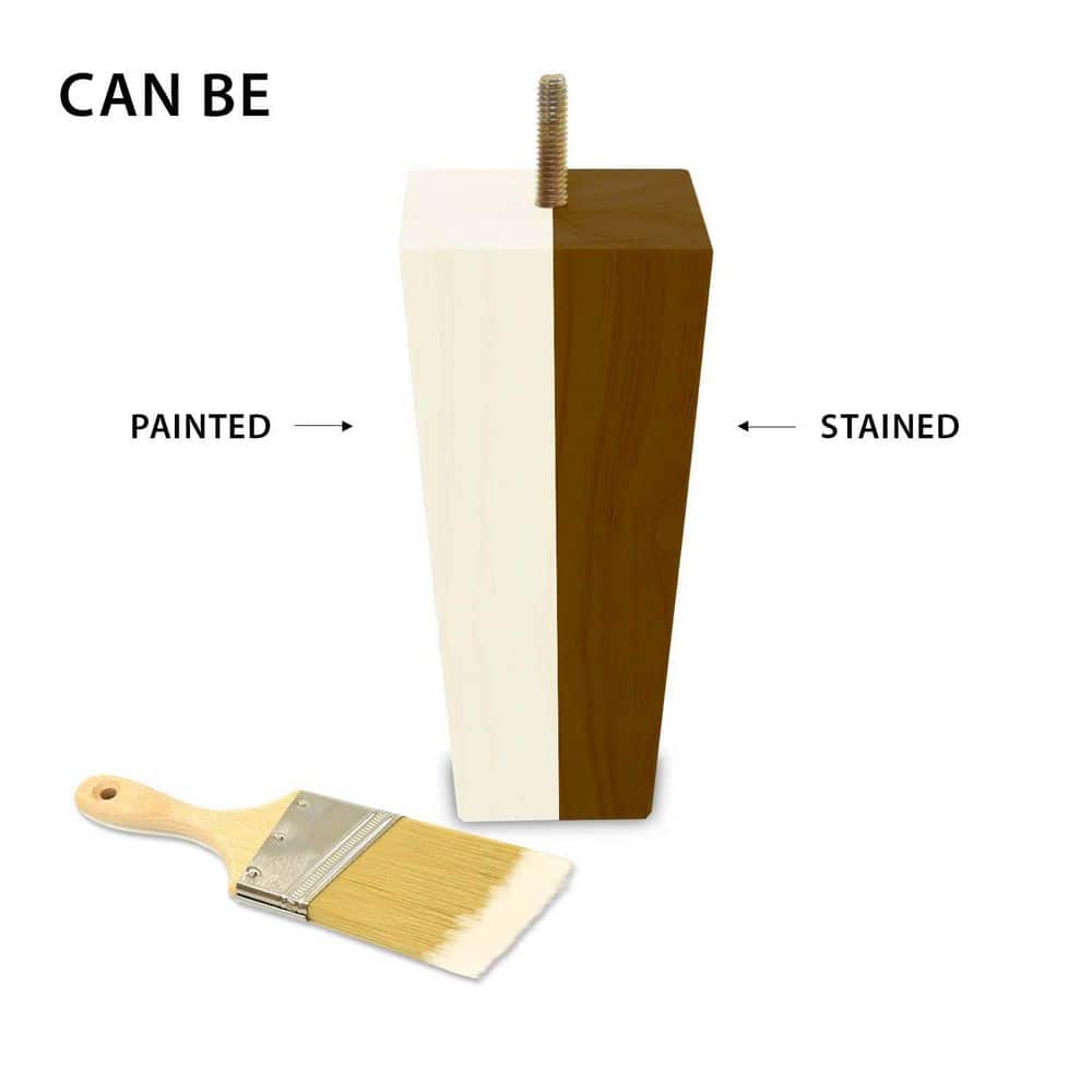 16 in. x 1-3/4 in. Mid-Century Unfinished Hardwood Round Taper Leg (4-Pack) - Hercitys