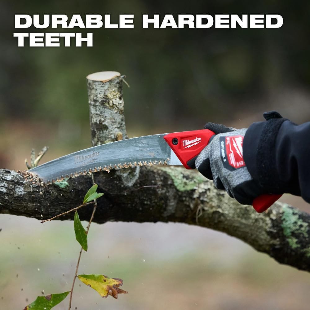 14 in. High Carbon Steel Blade Fixed Pruning Saw with Ergonomic Handle and Reversible Scabbard - Hercitys